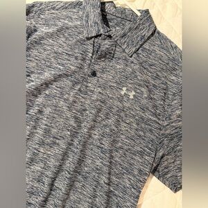 Under Armour Men's Heathered Navy Polo